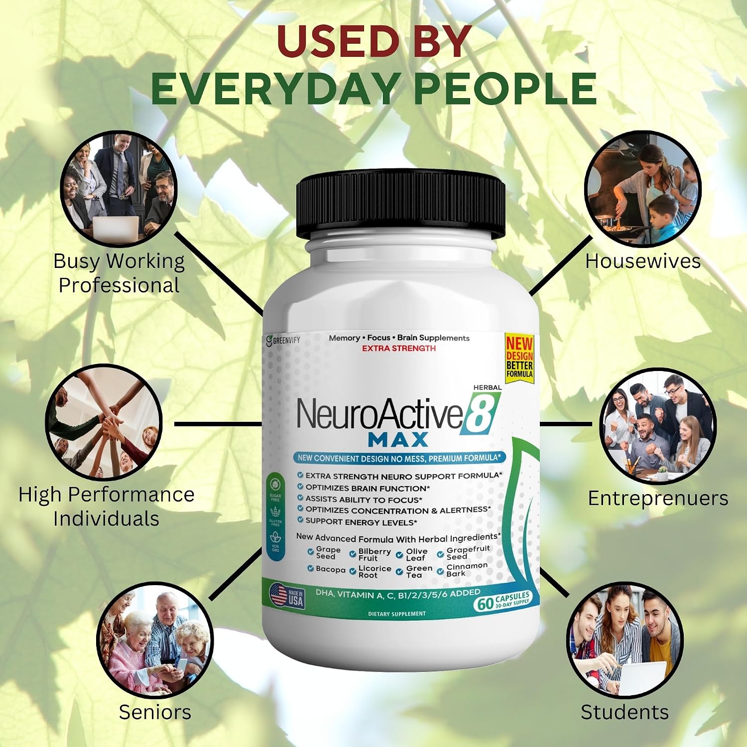 NeuroActive 8 Max, 60 Cápsulas – Apoyo Cerebral y Energía