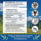 Pure Mountain Botanicals Gotas de Vitamina D3 2000 UI - Suplemento Líquido de Colecalciferol