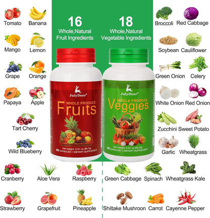 JulyDeer Fruit Supplement – 90 Cápsulas – Plátano: fuente de potasio y vitamina B6. – Image 2