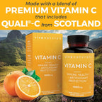 Viva Naturals Vitamin C 1000 mg with Citrus Bioflavonoids & Rose Hips – 250 Vegetarian Capsules