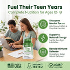 Herbtonics Whole Food Teen Vitamins - Multivitamínico para Adolescentes 12-18 Años - 60 Cápsulas Veganas