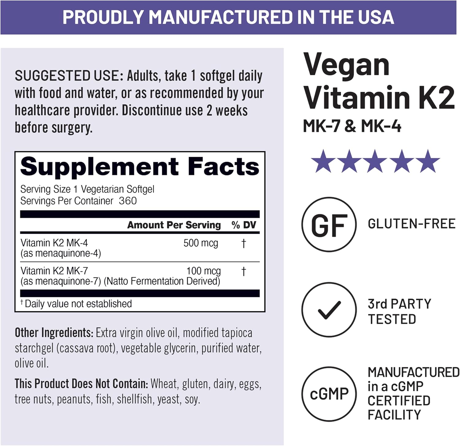 NatureWise Vitamina K2 600 mcg con MK-7 100 mcg y MK-4 500 mcg - Fórmula biodisponible mejorada - Complejo K para la salud ósea y cardíaca - Vegano, Sin Gluten, No GMO - 360 Cápsulas Blandas [Suministro para 1 Año]