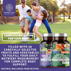 N1N Premium Organic Super Fruits & Veggies + Immune Support - 120 Cápsulas