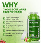 nETiXER Gominolas de Vinagre de Manzana – 350mg, con Vitamina B9 y B12 – Veganas – 60 Gominolas