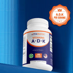 Vitamatic ADK Vitamin Supplement, 180 Cápsulas Veganas