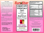 Liquid Life Essentials Night Formula (Fresa-Plátano) con Minerales, Magnesio y Calcio de Sun Star Organics