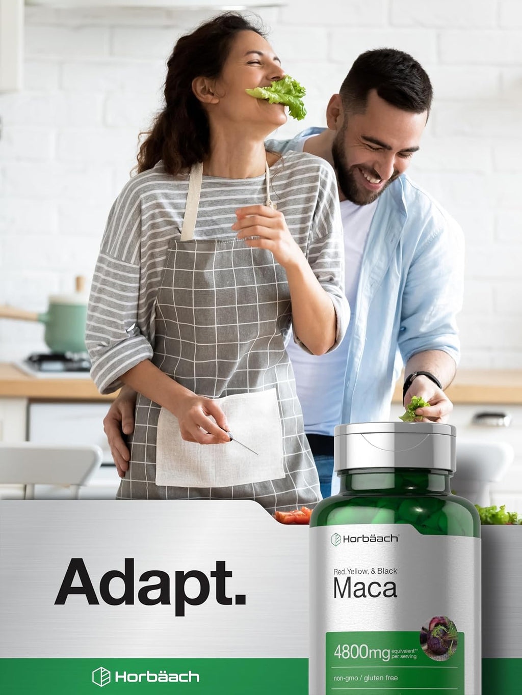Horbäach Cápsulas de Raíz de Maca para Hombres y Mujeres | 120 Cápsulas | Extracto de Alta Potencia | Fórmula No GMO y Sin Gluten