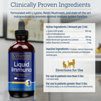 Rx Vitamins Liquid Immuno - Con L-Lisina para Perros y Gatos - Suplemento de Hongo Reishi - Vitaminas Oculares con Luteína - Sabor a Bacon (59 ml)