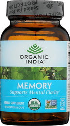 Organic India Organic Memory - Mental Clarity - 90 Vegetarian Capsules