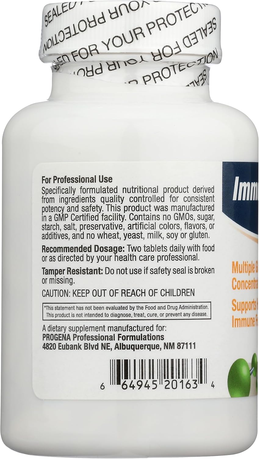 PROGENA - Concentrado de Tejido Glandular Múltiple Immune Plus (120 Cápsulas)