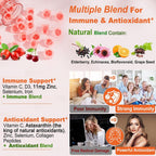 Natural Liposomal Vitamin C Gummies for Adults Kids 9+, Chewable Vitamin C w/ 11mg Zinc, D3, Elderberry, Echinacea, Bioflavonoid,Immune Support, Whole Food VIT C from Fruits, Sugar Free, 2Pack