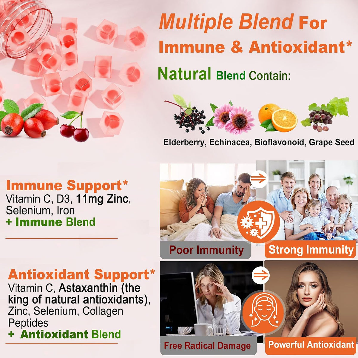 Natural Liposomal Vitamin C Gummies for – Hierro glicinato: Forma de hierro de alta absorción que, junto con la – Image 4