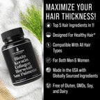 Biotina 5000mcg con Keratina, Colágeno, Cola de Caballo y Saw Palmetto – 5 en 1 para el Cabello