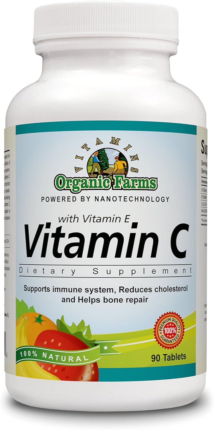 OFV Vitamina C 100% Natural con Vitamina E, Suplemento Dietético Esencial 90 Comprimidos