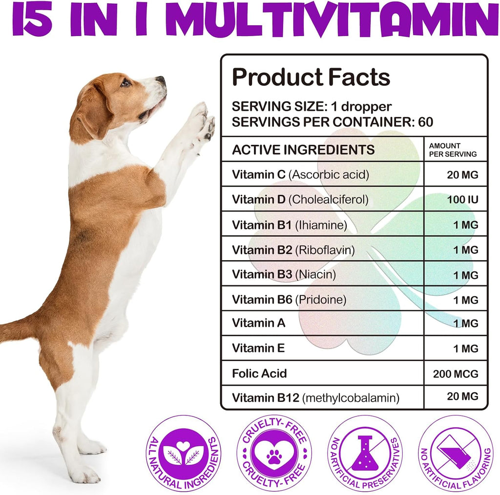 VOSIFSDIY Multivitamínico Líquido para Perros 15 en 1 – 60 ml