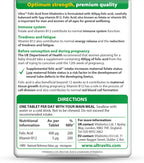 Vitabiotics Ultra Ácido Fólico 400 µg con Vitamina B12, 60 Comprimidos