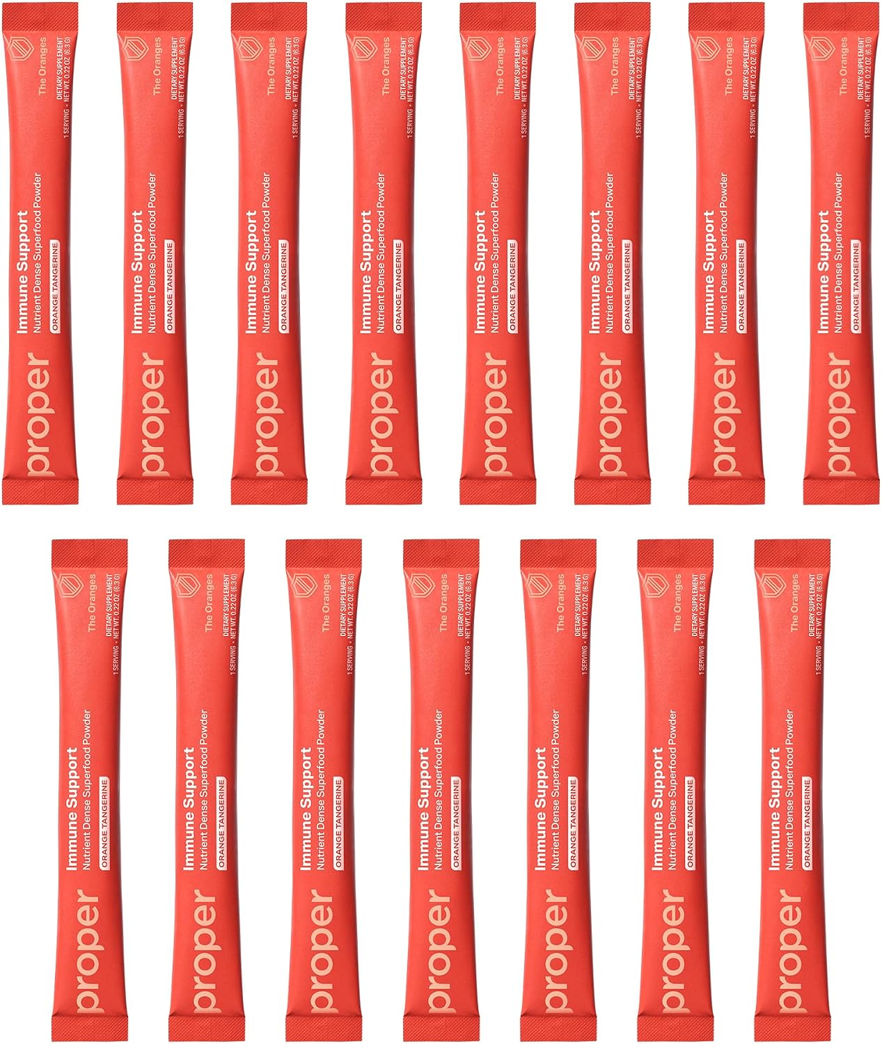 Proper, The Oranges Immune Support Supplement - Mezcla de bebida sabor naranja mandarina con saúco, vitamina C, zinc y probióticos