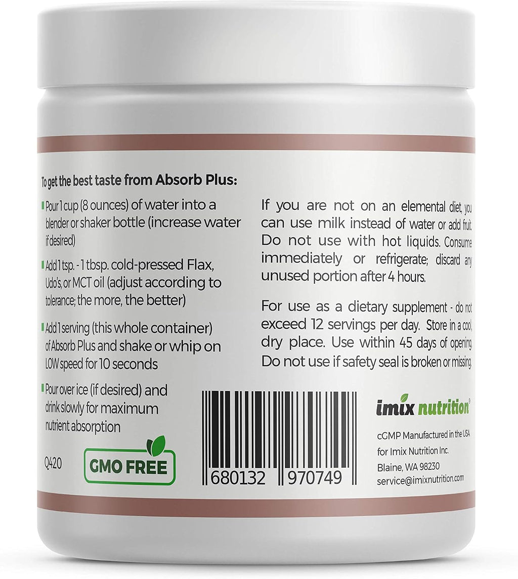 Absorb Plus Isolate Protein - Suplemento Dietético para la Salud Digestiva, Apoyo Nutricional Extra, No-GMO, Sin Gluten, Sin Lactosa, Sin Caseína (100 g, Mocha Grande)