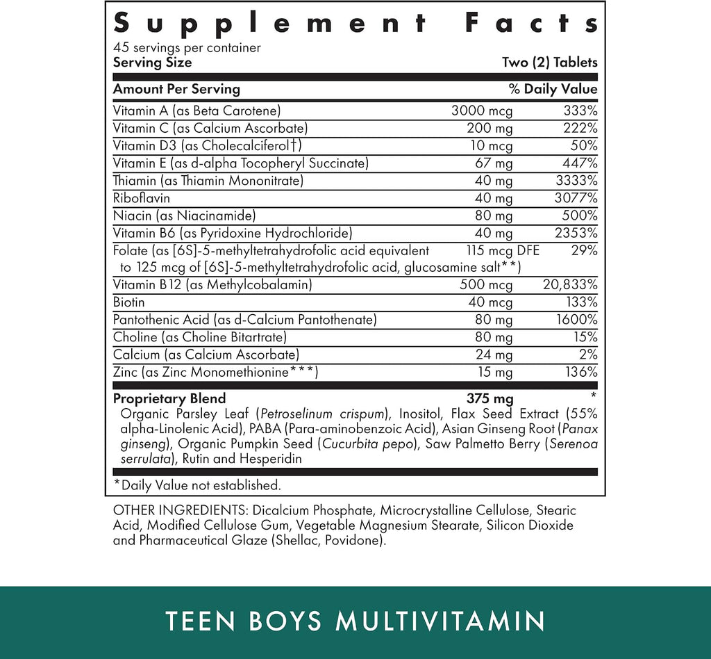 MICHAEL'S Teen Boys Multivitamínico 90 Comprimidos Vegetarianos