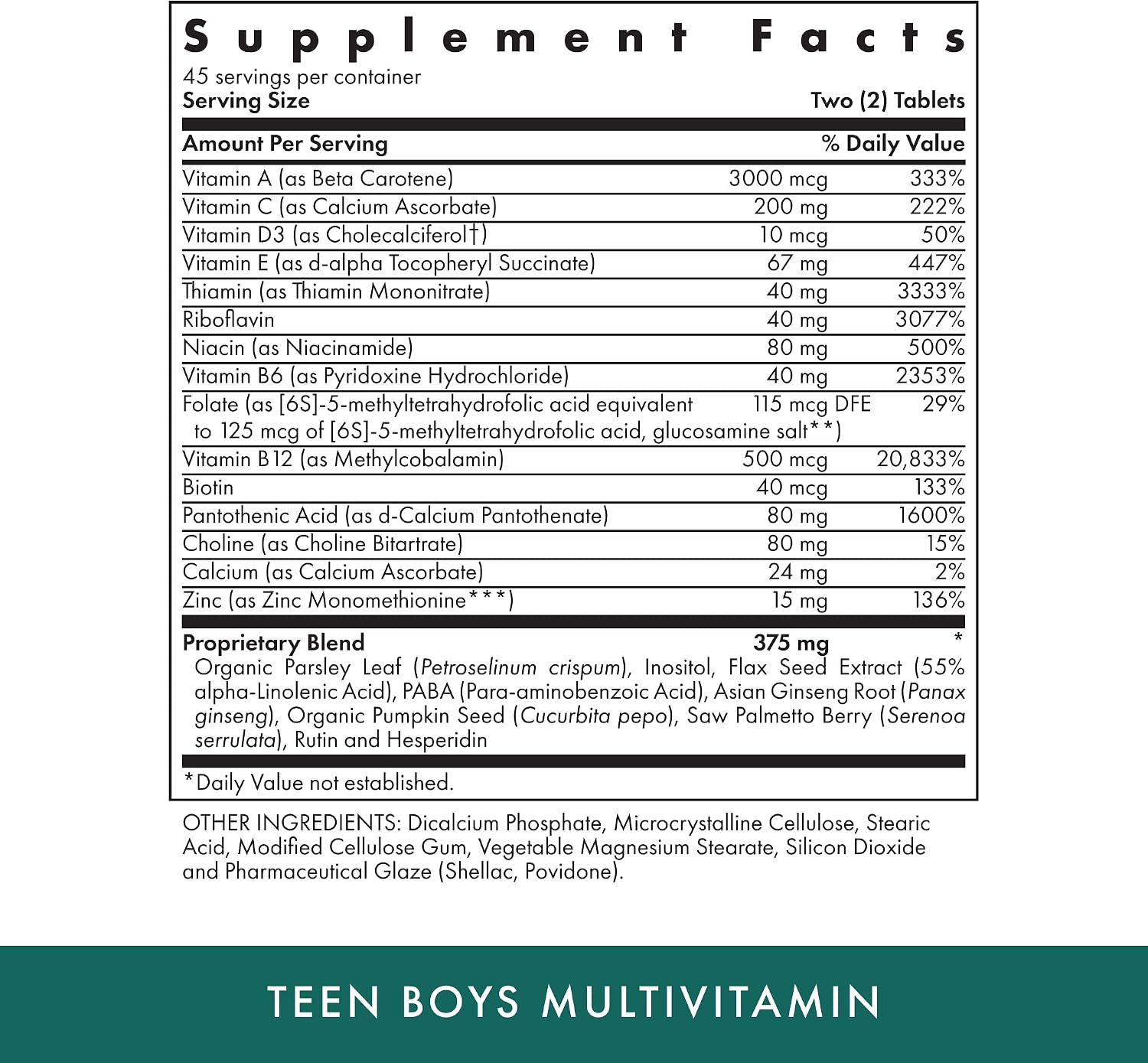 MICHAEL'S Teen Boys Multivitamínico 90 Comprimidos Vegetarianos