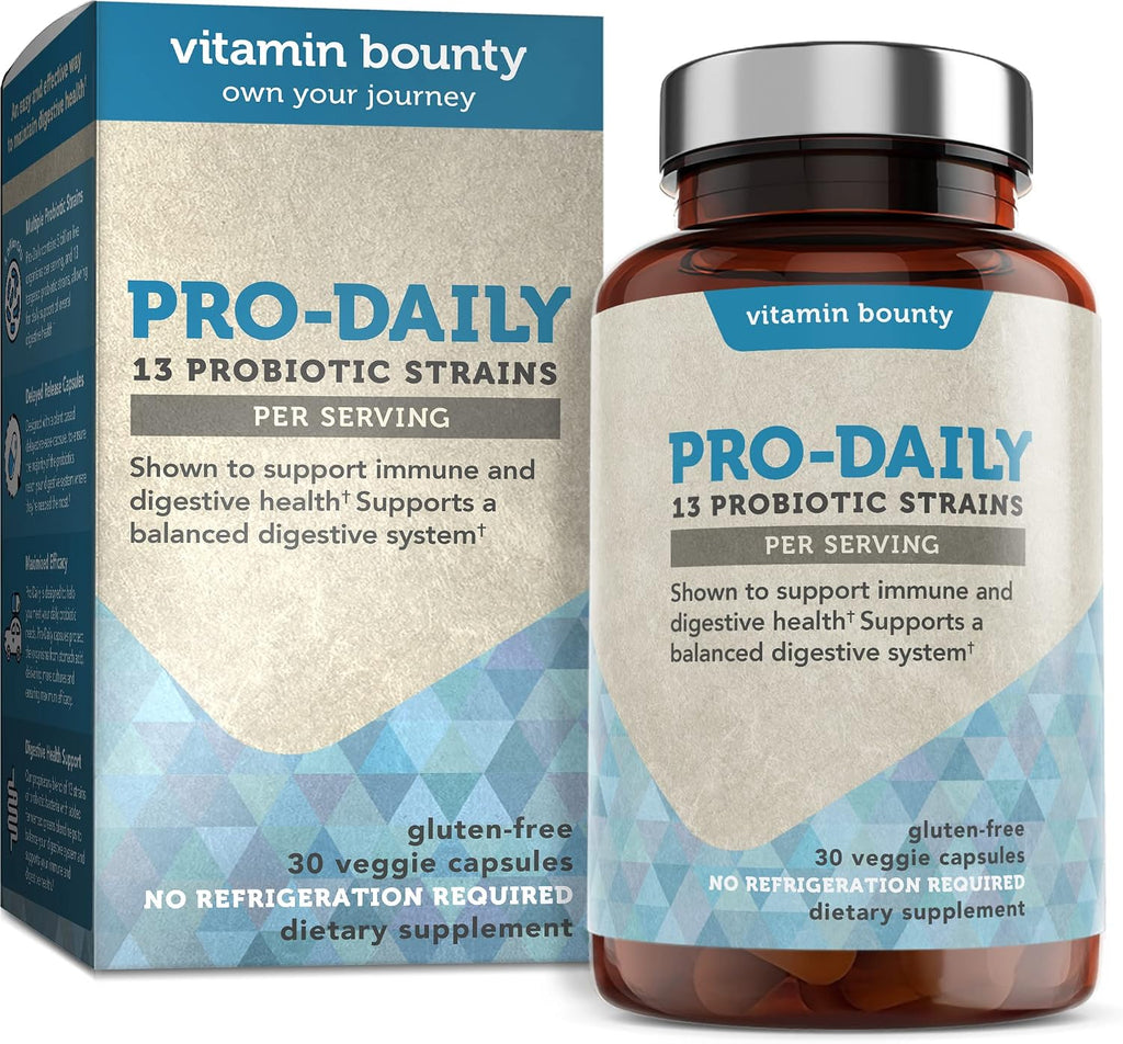 Vitamin Bounty Pro-Daily Probiotic - 5 Mil Millones de UFC, 13 Cepas con Lactobacillus Acidophilus y Bifidobacterium para la Salud Digestiva