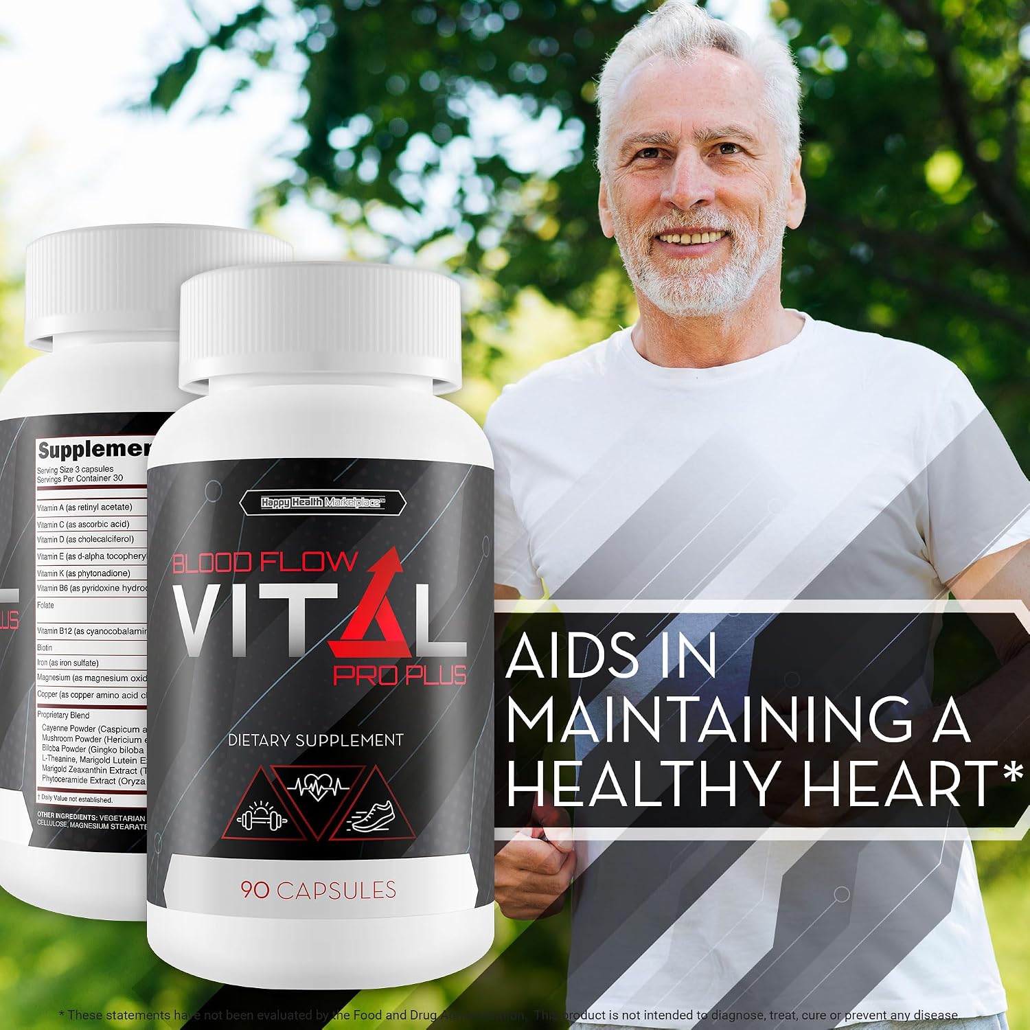 Blood Flow Vital Pro Plus - Fórmula Mejorada - Suplemento de Circulación para Hombres