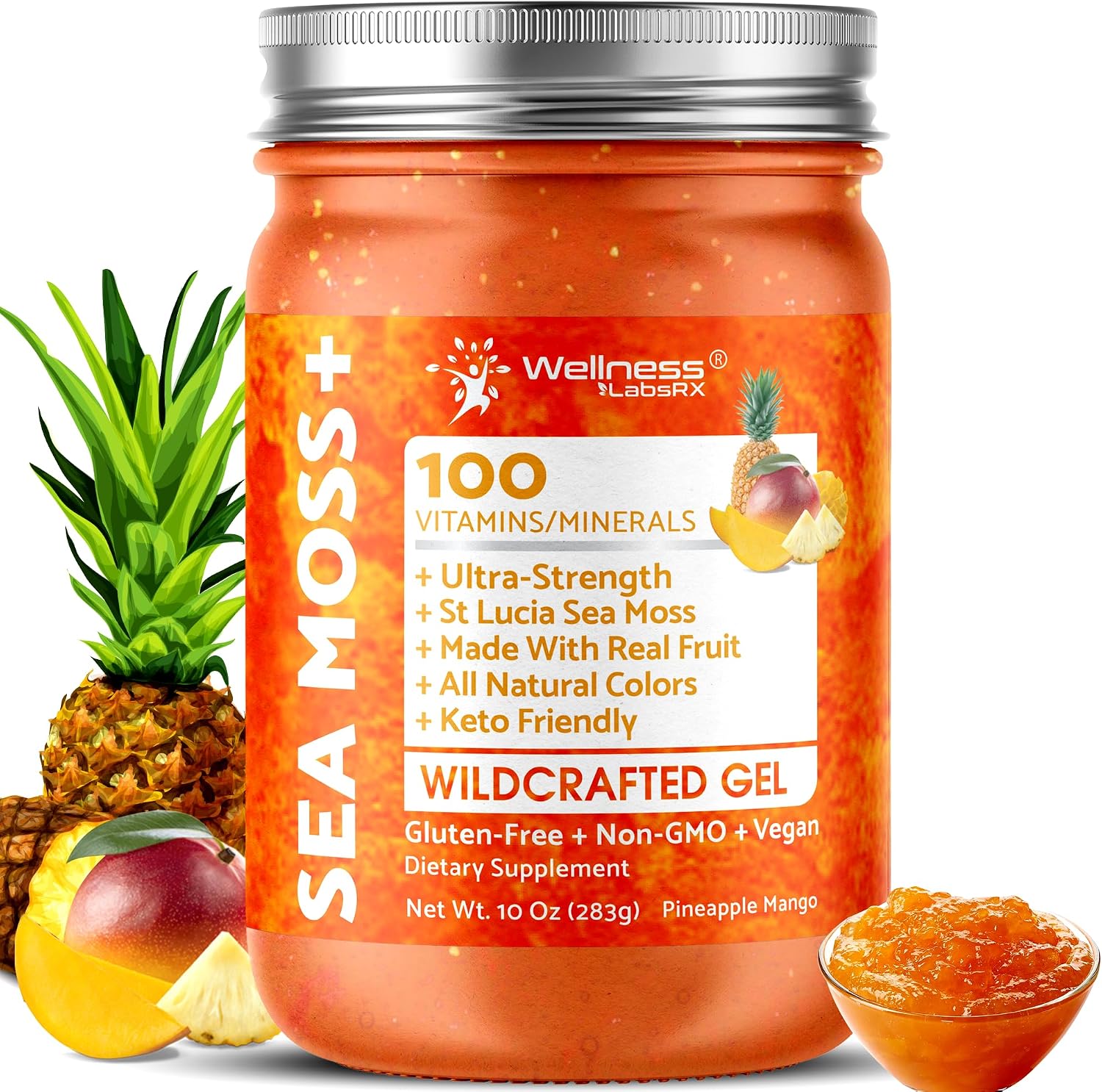 Gel de Musgo de Mar Irlandés - Superalimento Silvestre - Sabor Manzana y Canela - 283 g