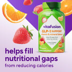 vitafusion GLP-1 Support Multivitamínico, Mezcla de Vitaminas y Minerales, 15 Nutrientes Esenciales, Sabor Cítricos y Bayas, 90 Gominolas, 45 Días