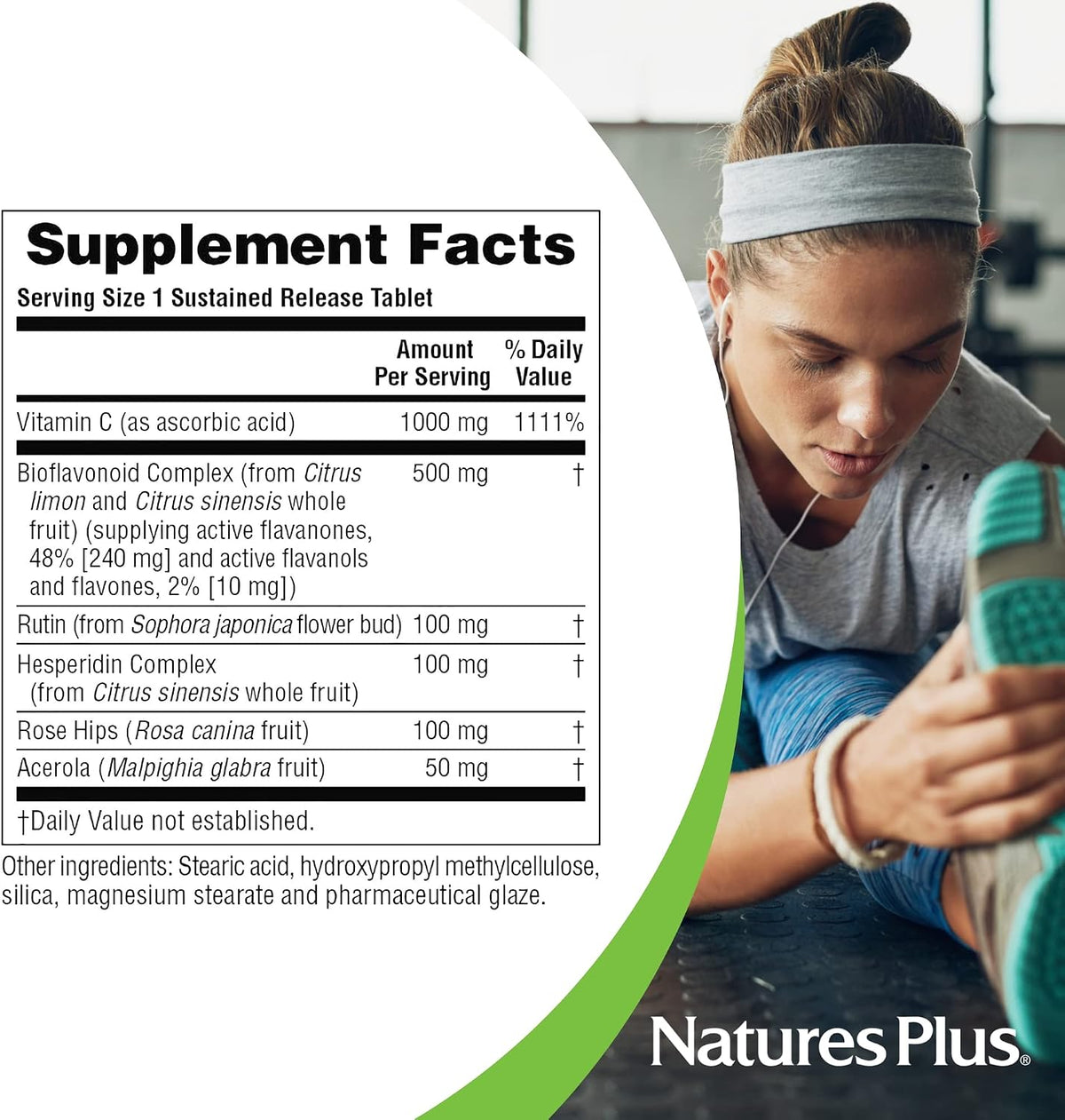 NaturesPlus Super C Complex, Liberación Sostenida - 180 Comprimidos - 1000 mg de Vitamina C + 500 mg de Bioflavonoides - – Image 5