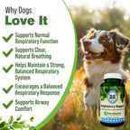 Respiratory Support for Dogs - Herbal Blend with Mullein, Ginger, Boswellia, and Yerba Santa - 90 Capsules