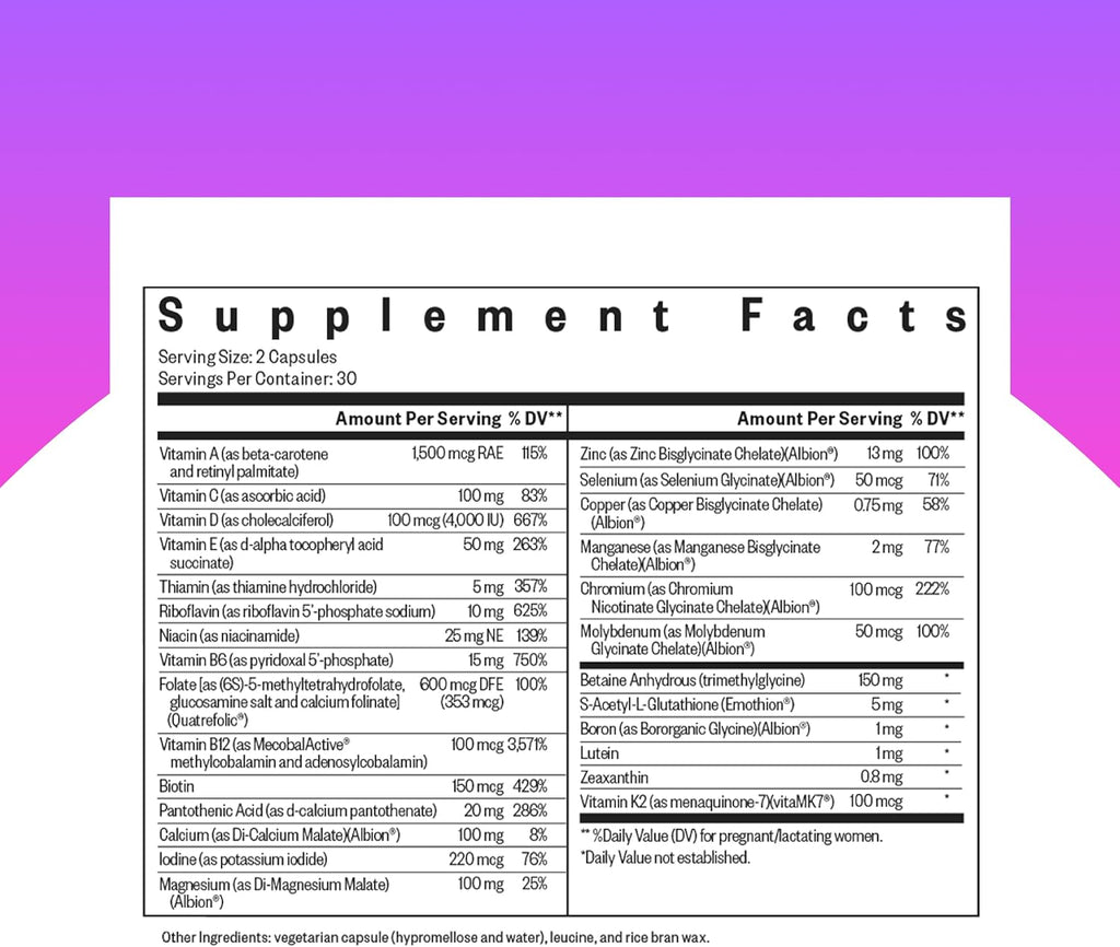 Seeking Health Prenatal Essentials, 60 cápsulas - Suplemento prenatal con B12 y K2