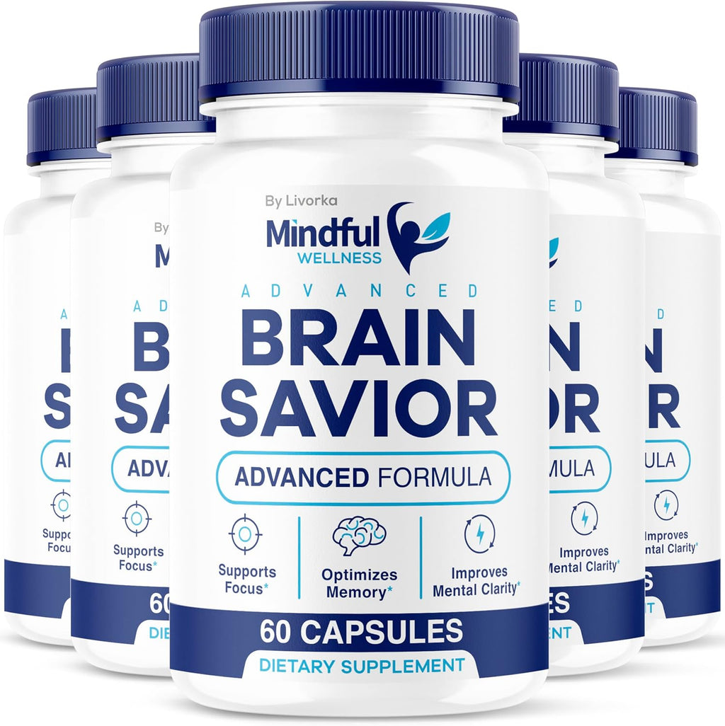 Mindful Wellness Advanced Brain Savior Cápsulas (5 Paquete) - 300 Cápsulas para 5 Meses