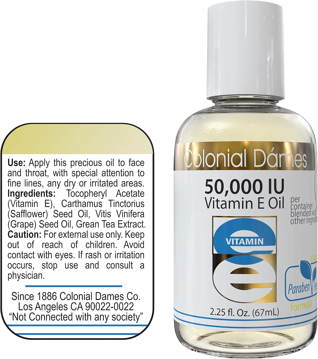 Colonial Dames High Potency 50,000 IU Vitamin E Oil Blend – is an Ideal Antioxidant Skin Therapy Oil for Whole Body.