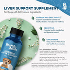 Complemento Hepático para Perros con Cardo Mariano – Fórmula de Detox Suave – 400 Comprimidos Inodoros
