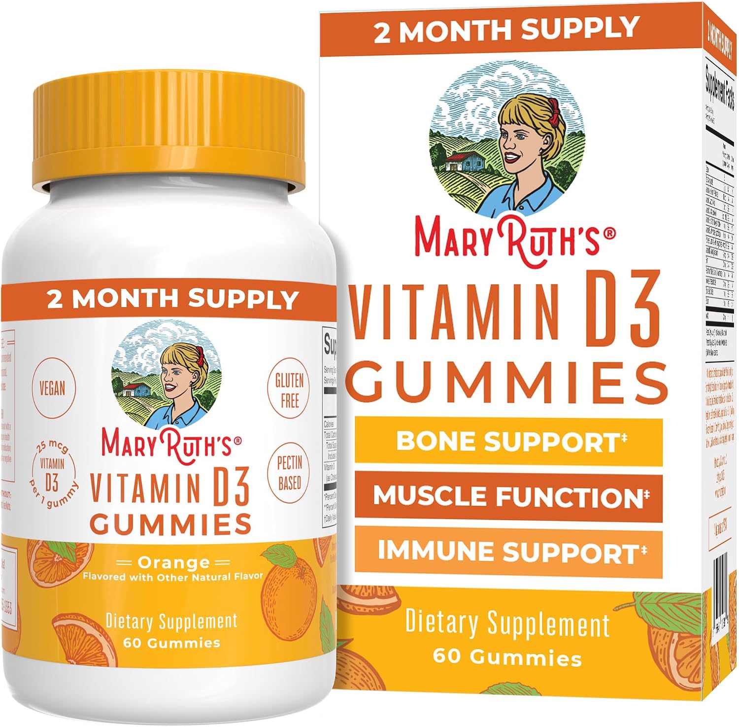 Gominolas de Vitamina D3 de MaryRuth's 1000 UI - 60 Gominolas Veganas
