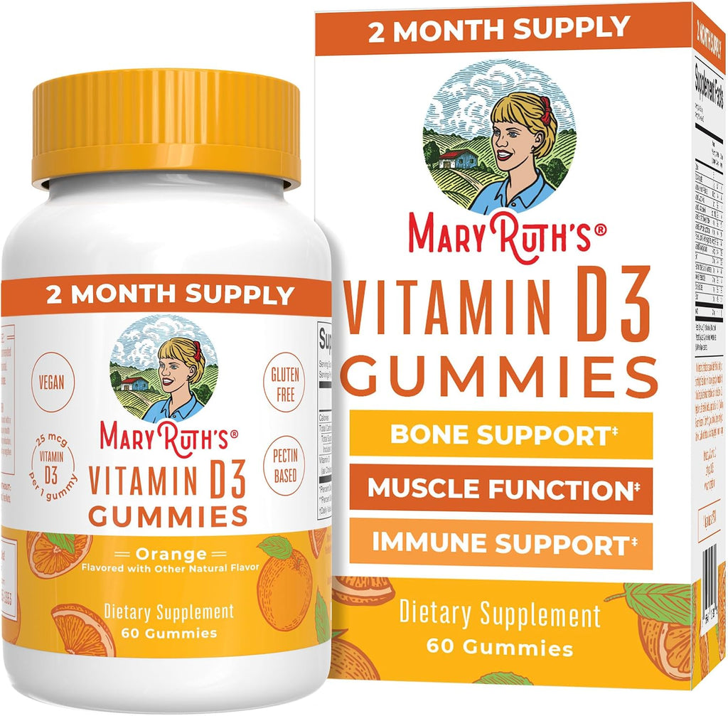 MaryRuth's Gominolas Orgánicas de Vitamina D3 | 1000 IU | USDA Orgánico | Vegano | Sin Gluten | 60 gominolas