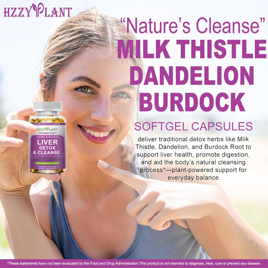 Liver Cleanse Detox & Repair Softgel Cápsulas - 15 en 1 para el Hígado