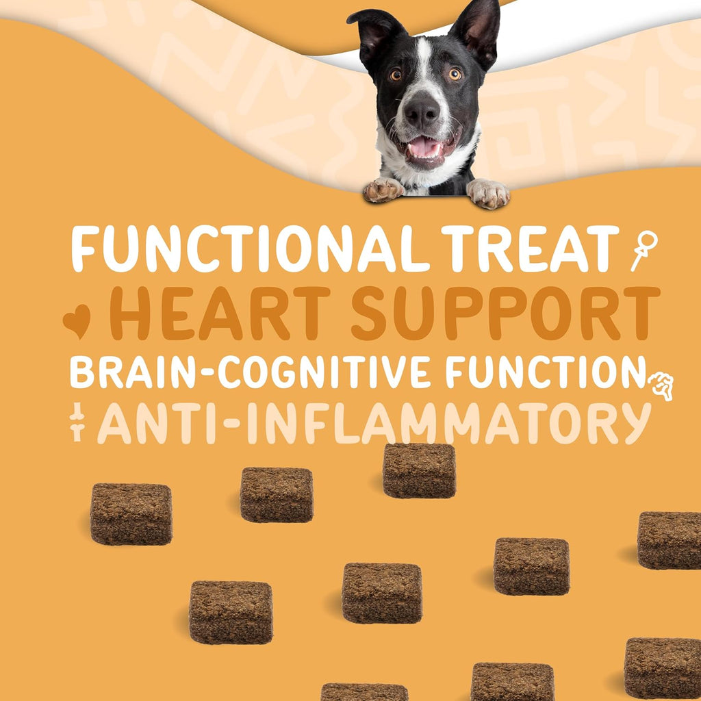 Waggedy Omega Max Chews para perros con aceite de salmón y linaza, 60 unidades.