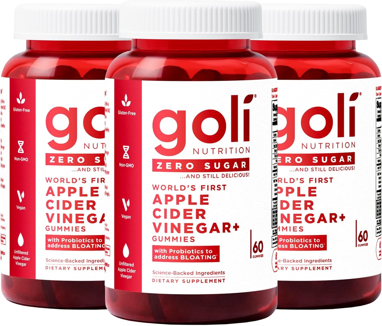 Goli Zero Sugar – Gomitas de Vinagre de Manzana con Vitamina B12 y Probióticos