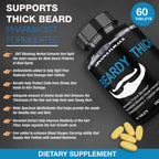 BEARDY Suplemento para Barba con Biotina 10000 mcg, Keratina, Colágeno, Silicio - 60 Comprimidos