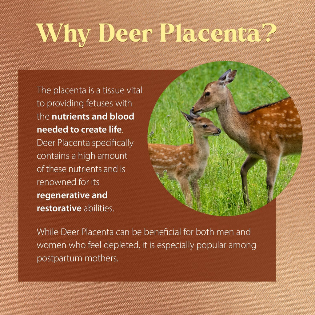 Dragon Herbs Deer Placenta Capsules – 60 Capsules, 500 mg Per Capsule