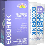 EcoDrink Hydration Packs with Nutritional Support, Peach Mango – Multivitamin Blend with Electrolytes & Aloe, 24 Packets
