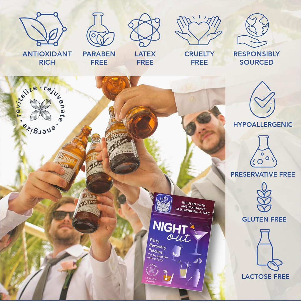 Laki Naturals 15 - Night Out Party Patch, Antioxidante para Recuperación Matutina