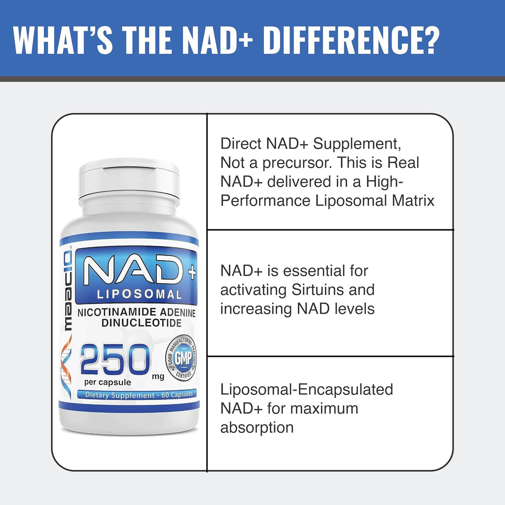 MAAC10 Liposomal NAD+ 500mg por dosis (2x250mg cápsulas) - 60 Cápsulas