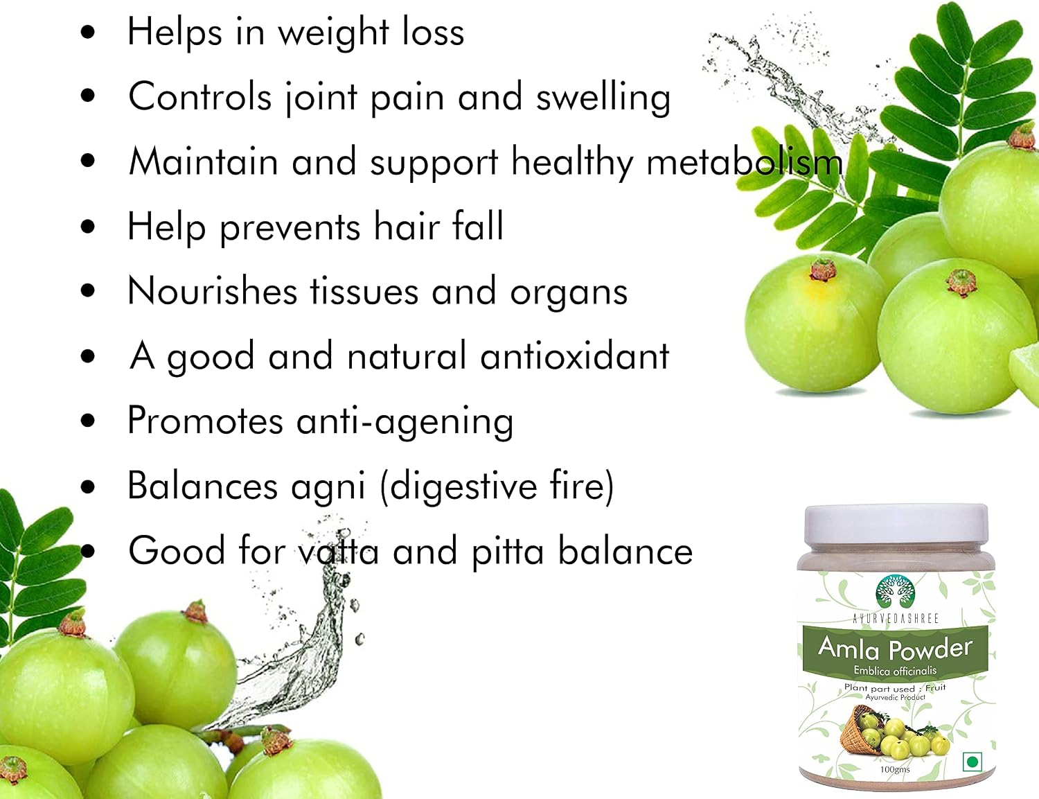 Polvo de Fruta de Amla (Amalaki) 100 g - AYURVEDASHREE