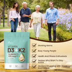 VivoNu Vitamina D3 10000 UI + K2 MK-7 200 mcg, 900 Cápsulas (3x300)