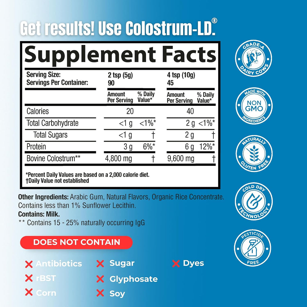 Colostrum-LD en Polvo, Sabor Vainilla Natural, 453g