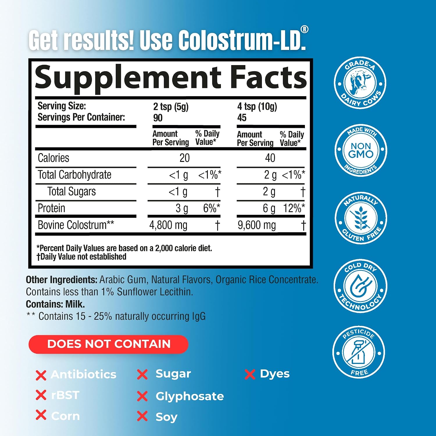 Colostrum-LD en Polvo, Sabor Vainilla Natural, 453g
