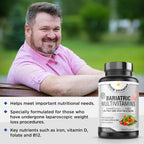 Multivitamínico Bariátrico con Hierro para Mujeres y Hombres - Mezcla de 42 Superfoods para Energía y Apoyo Inmunológico - Recuperación Postoperatoria, Cápsulas Líquidas Fáciles de Tragar, Halal, Hecho en EE.UU. (120 Cápsulas Líquidas)