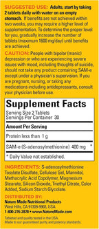 Nature Made SAM-e 200 mg Completo, 60 tabletas